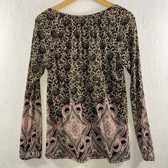 Womens Babydoll Sheer Mesh Top Sz S Whimsigoth Y2K Fairy Grunge Gypsy Boho‎ - Picture 5 of 14